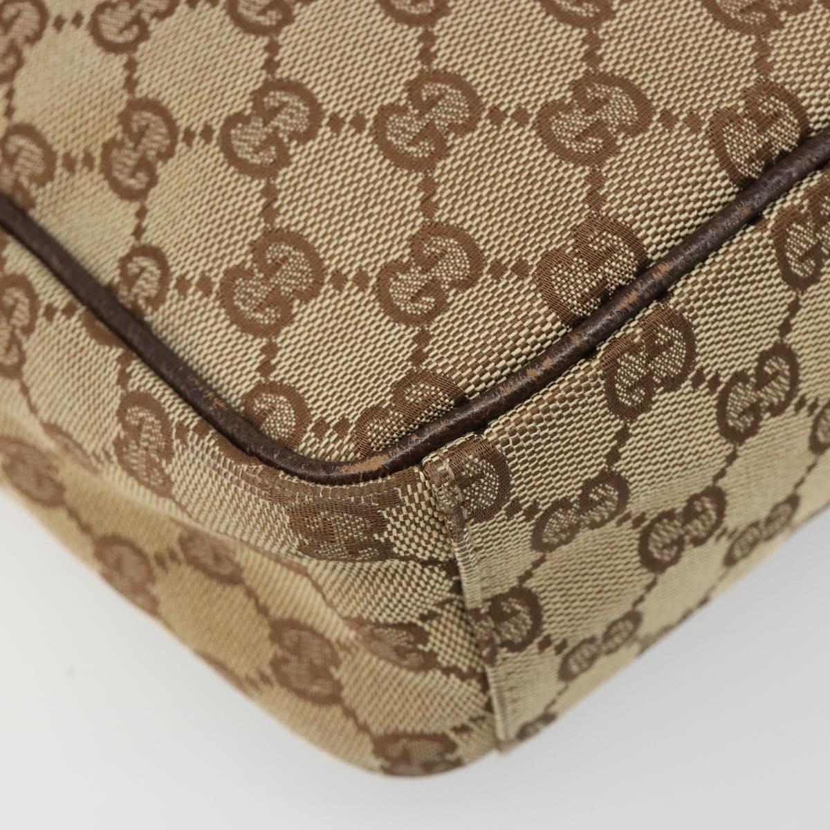 GUCCI GG Canvas Shoulder Bag Beige Silver 122759 Auth 187751