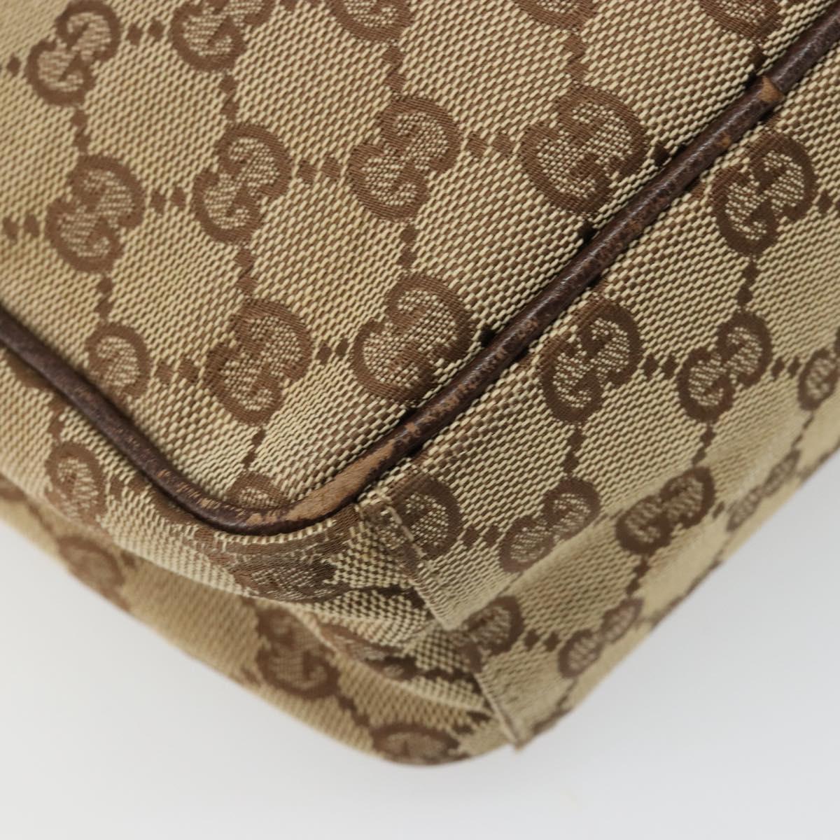 GUCCI GG Canvas Shoulder Bag Beige Silver 122759 Auth 187751