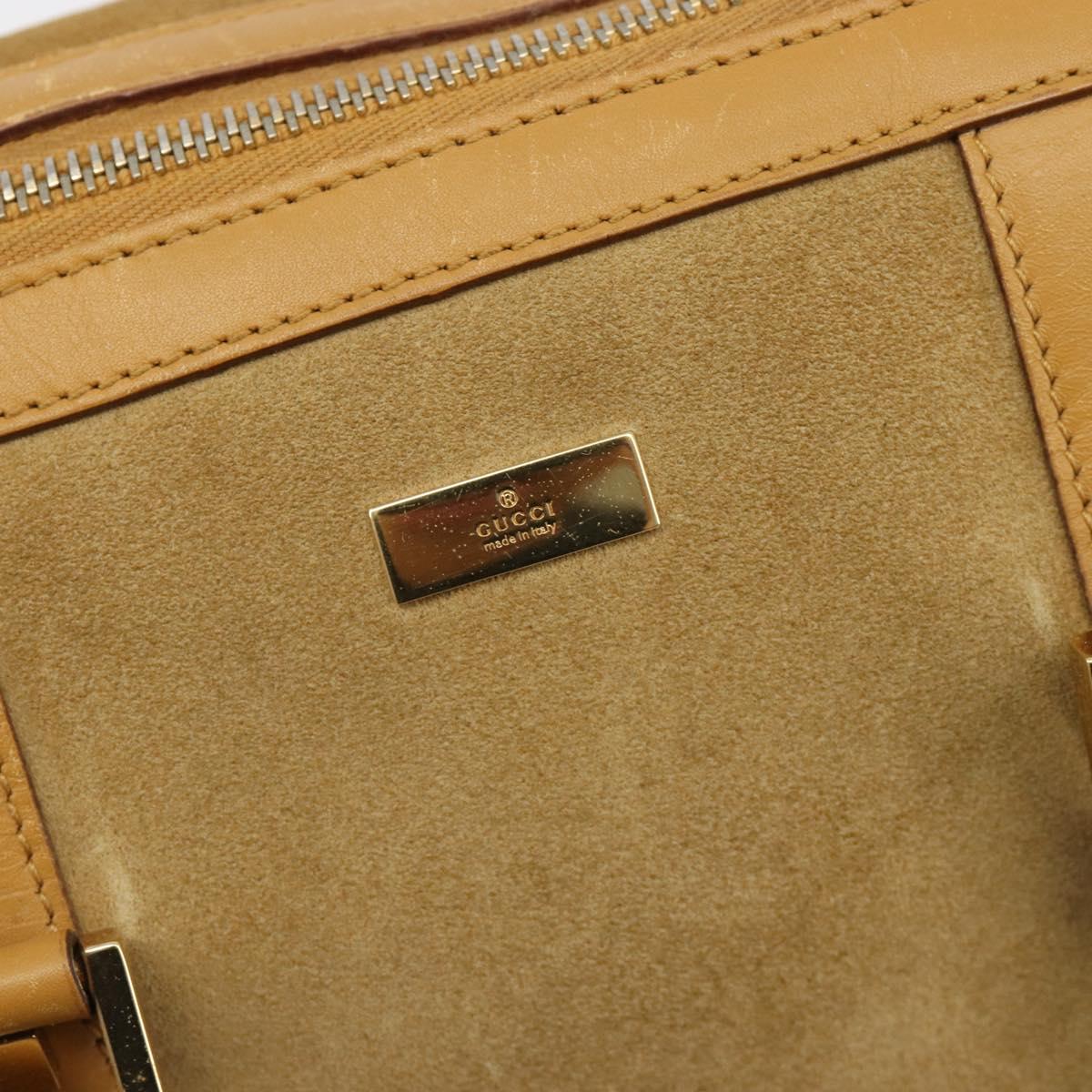 GUCCI Hand Bag Suede Beige Gold 000 0846 Auth 187752
