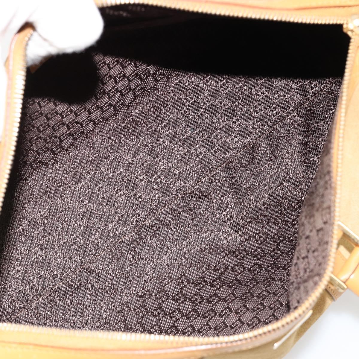 GUCCI Hand Bag Suede Beige Gold 000 0846 Auth 187752