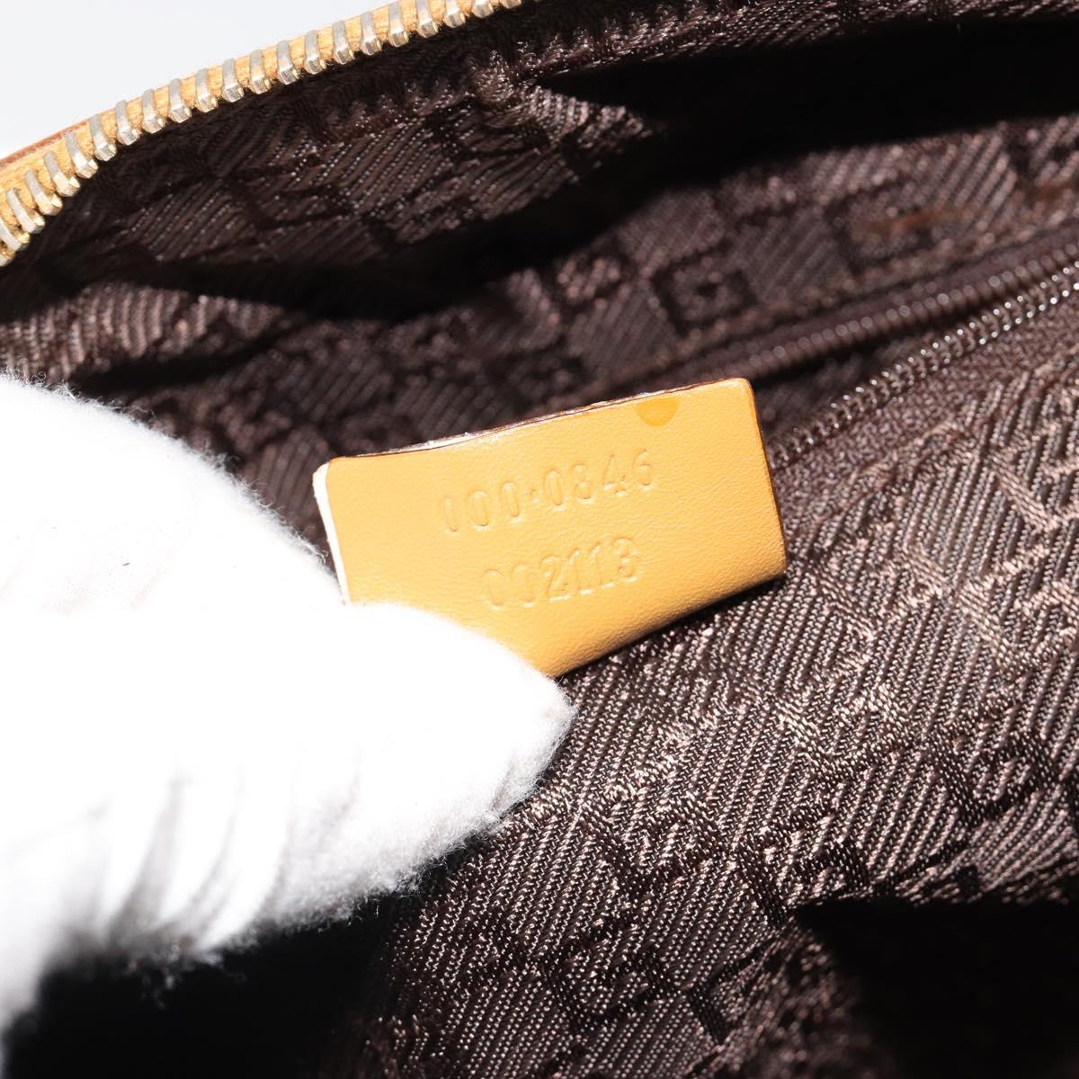 GUCCI Hand Bag Suede Beige Gold 000 0846 Auth 187752