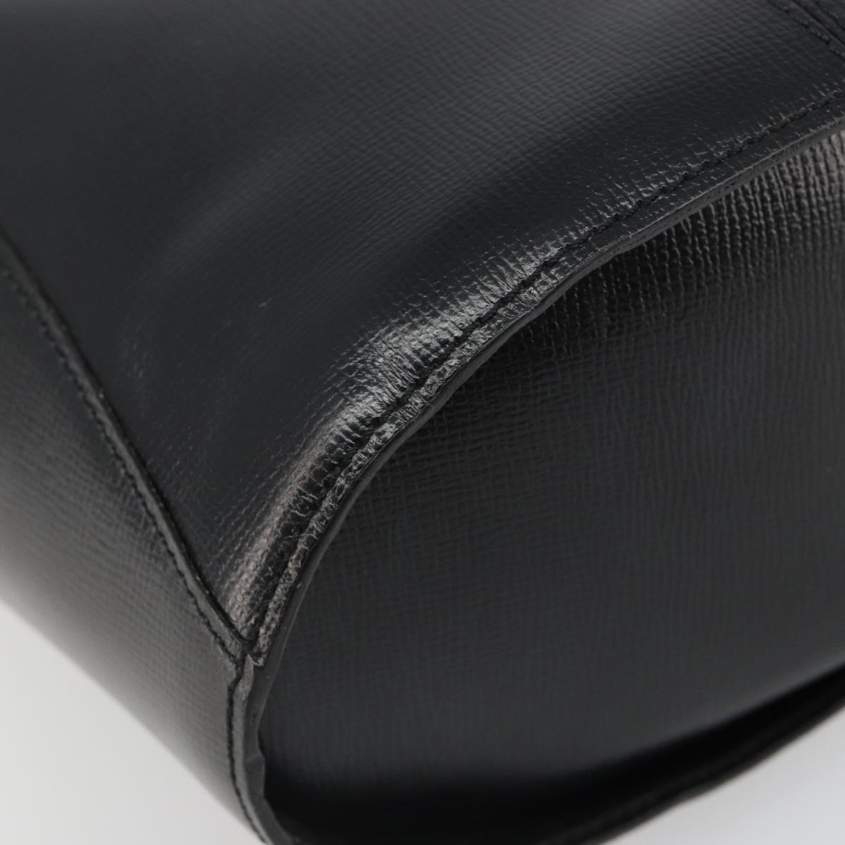 Christian Dior Shoulder Bag Leather Black Gold Auth 187754A
