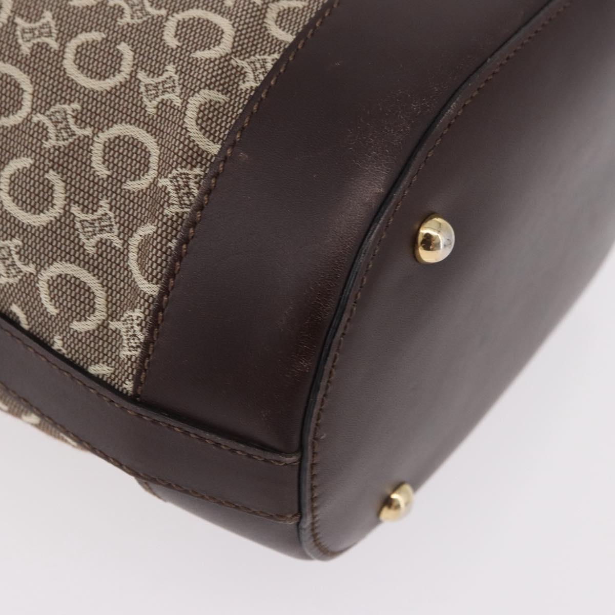 CELINE C Macadam Canvas Tote Bag Beige Gold Auth 187756