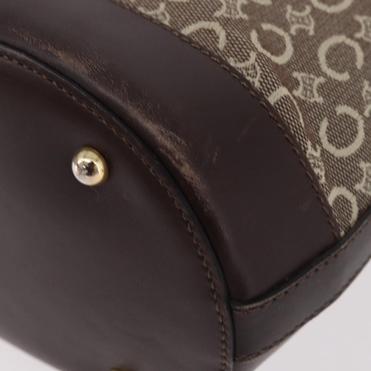 CELINE C Macadam Canvas Tote Bag Beige Gold Auth 187756