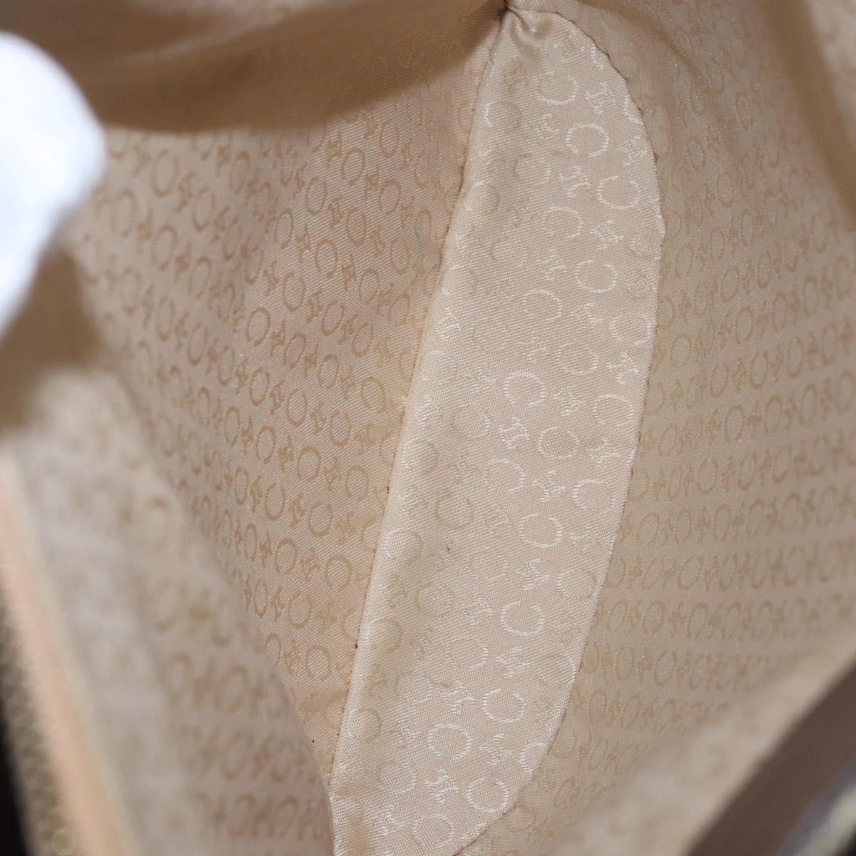 CELINE C Macadam Canvas Tote Bag Beige Gold Auth 187756
