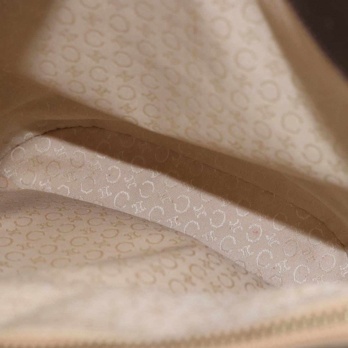 CELINE C Macadam Canvas Tote Bag Beige Gold Auth 187756