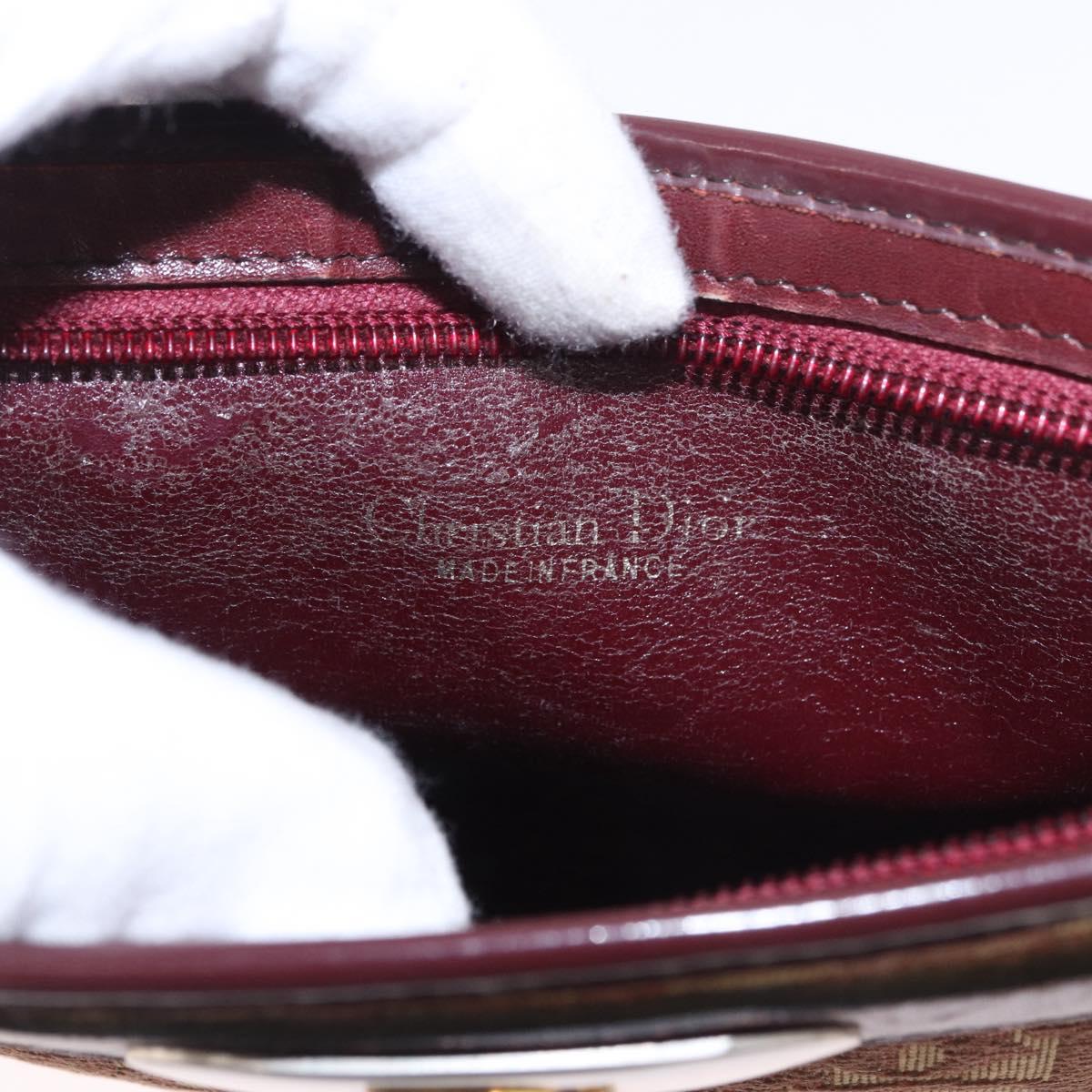 Christian Dior Trotter Canvas Shoulder Bag Red Gold Auth 187757