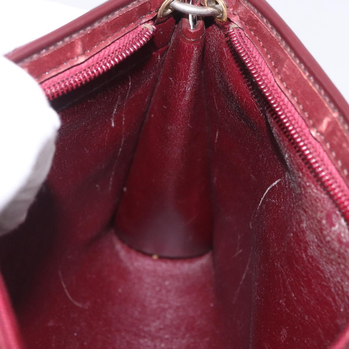Christian Dior Trotter Canvas Shoulder Bag Red Gold Auth 187757