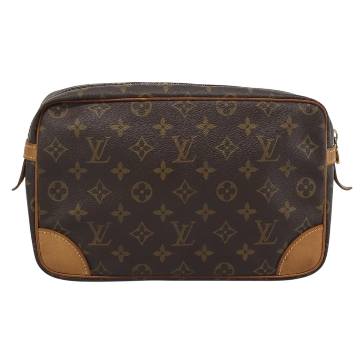 LOUIS VUITTON Monogram Compiegne 28 Clutch Bag M51845 LV Auth 187760