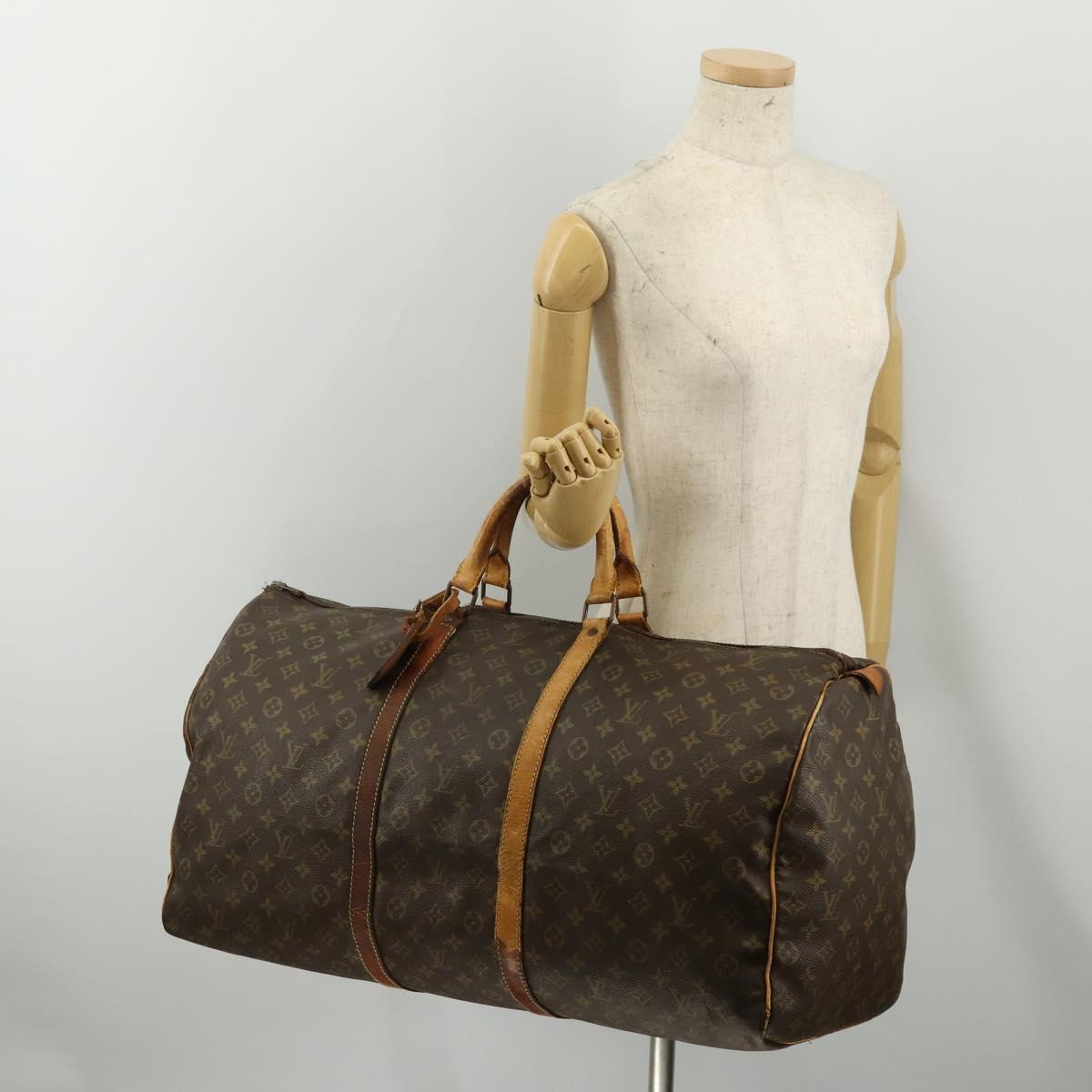LOUIS VUITTON Monogram Keepall 60 Boston Bag M41422 LV Auth 187763