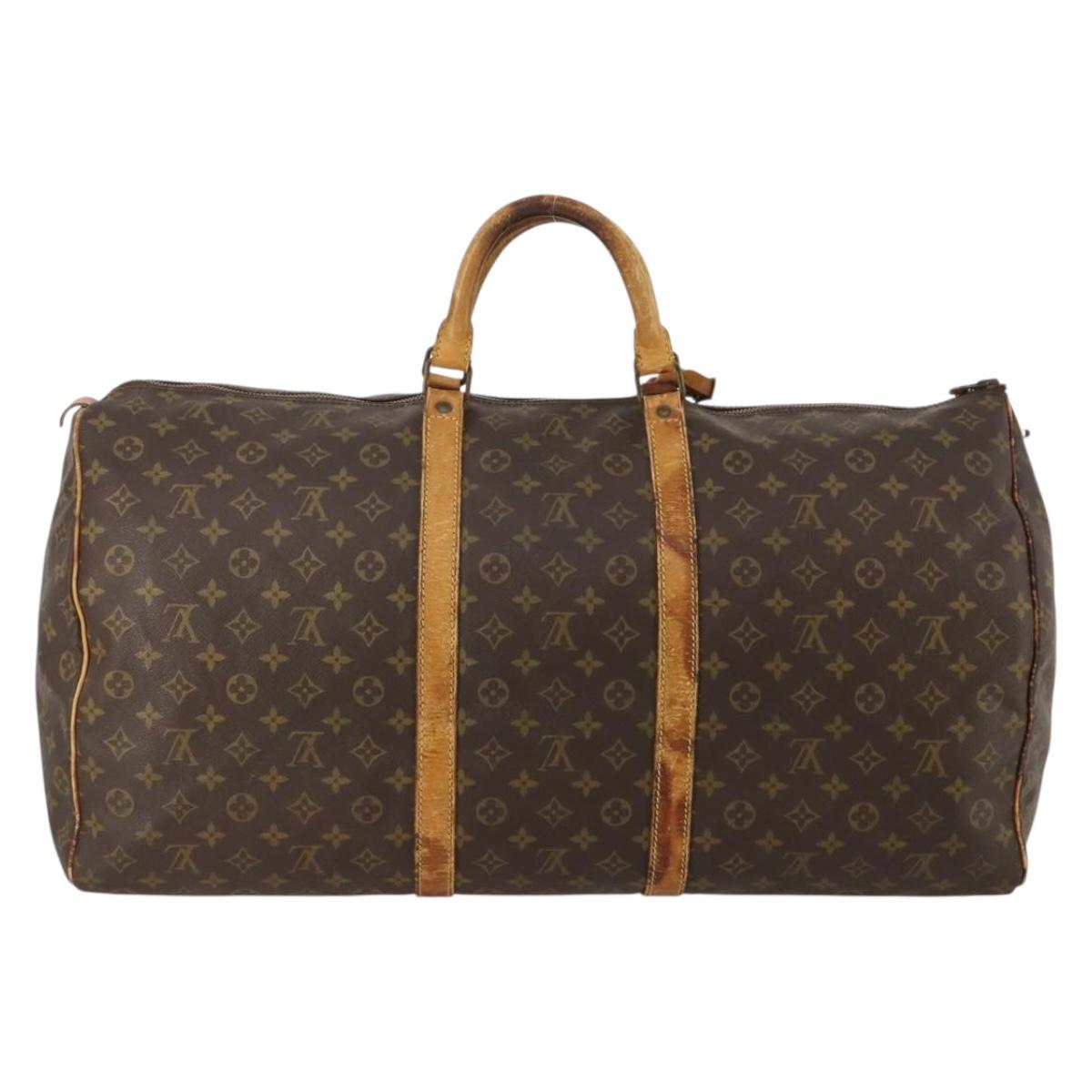 LOUIS VUITTON Monogram Keepall 60 Boston Bag M41422 LV Auth 187763