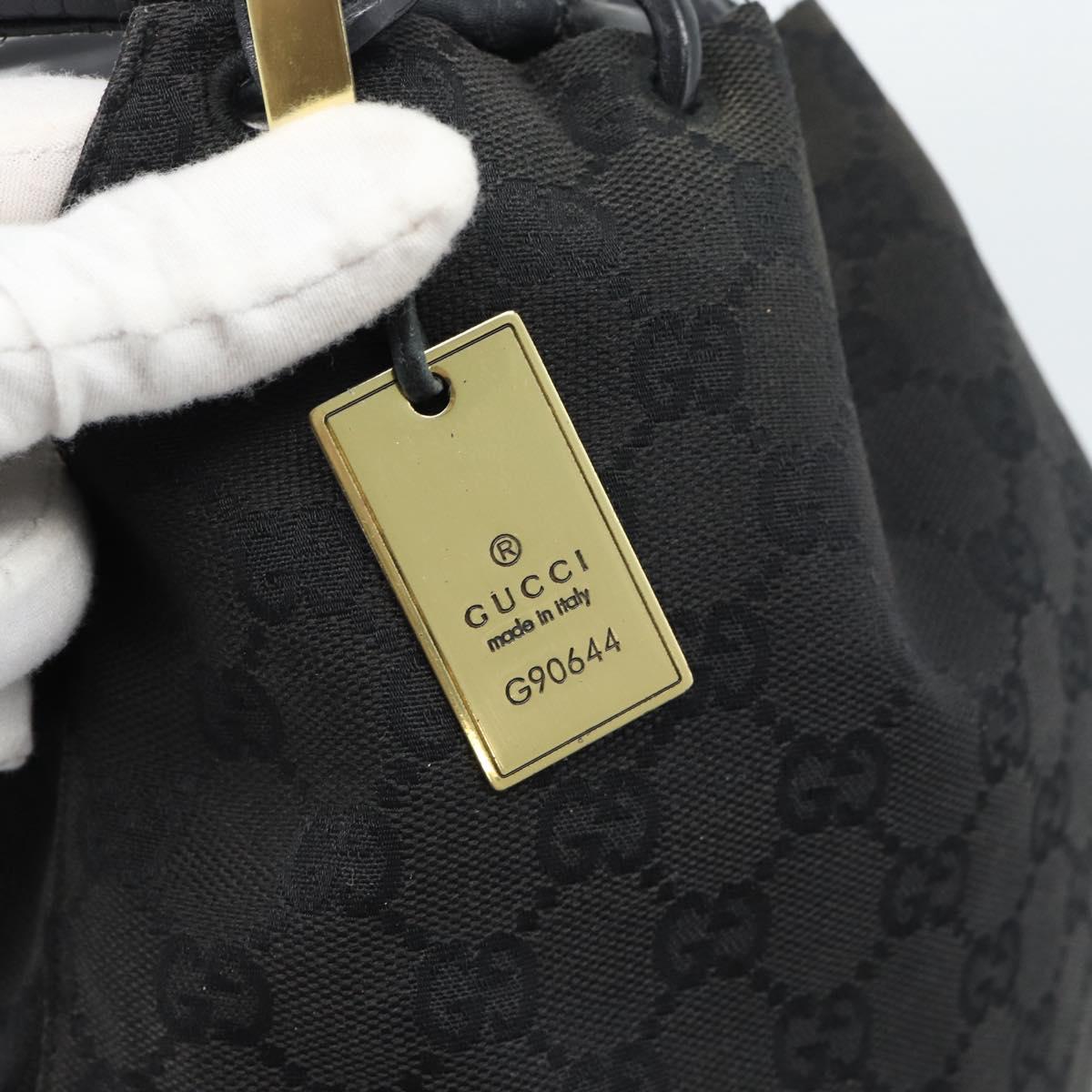 GUCCI Shoulder Bag Canvas Black 90644 Auth 187767