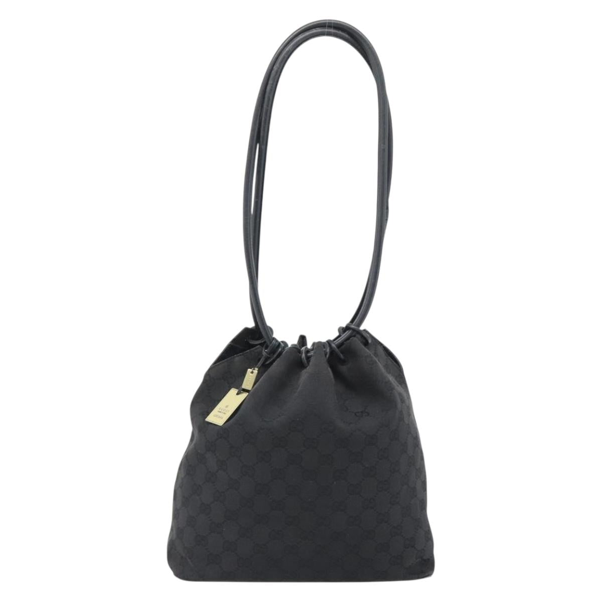 GUCCI Shoulder Bag Canvas Black 90644 Auth 187767