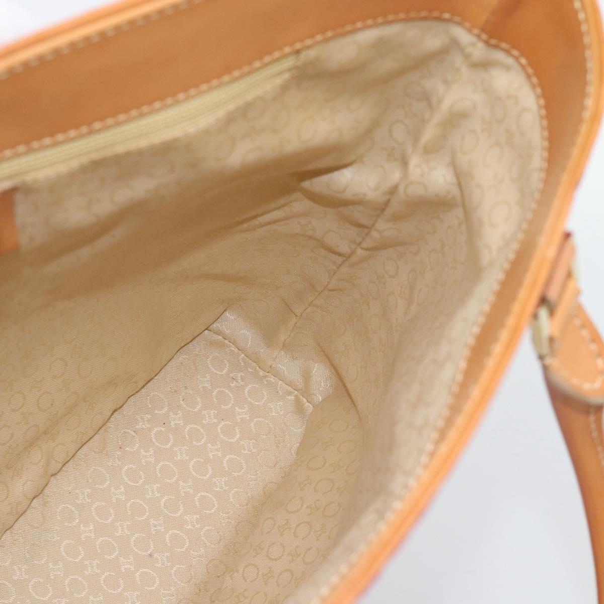 CELINE C Macadam Canvas Tote Bag Suede Pink Gold Auth 187769A