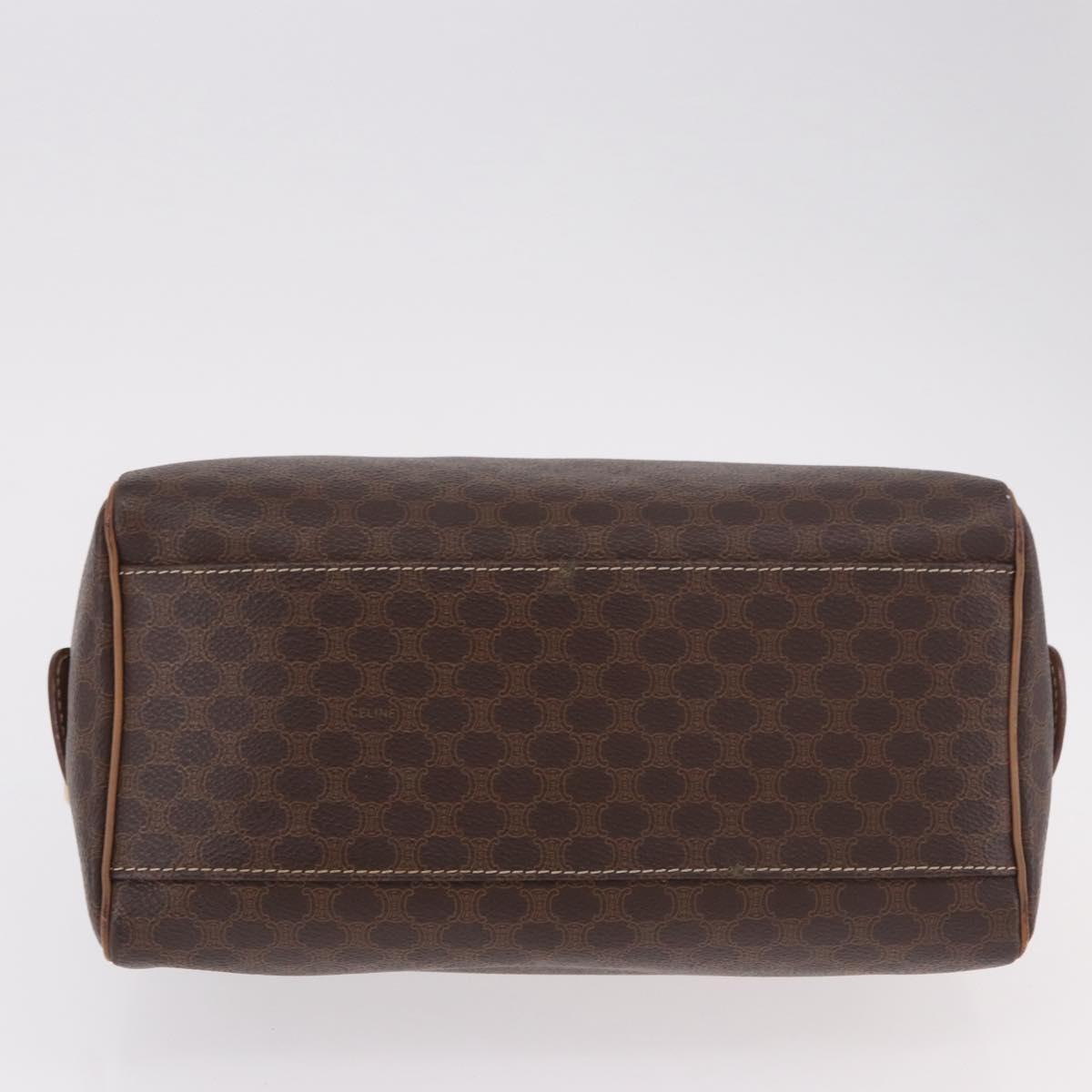 CELINE Macadam Canvas Hand Bag PVC Leather Brown Gold Auth 187773A