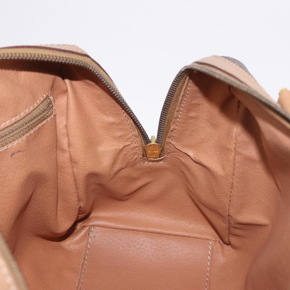 CELINE Macadam Canvas Hand Bag PVC Leather Brown Gold Auth 187773A