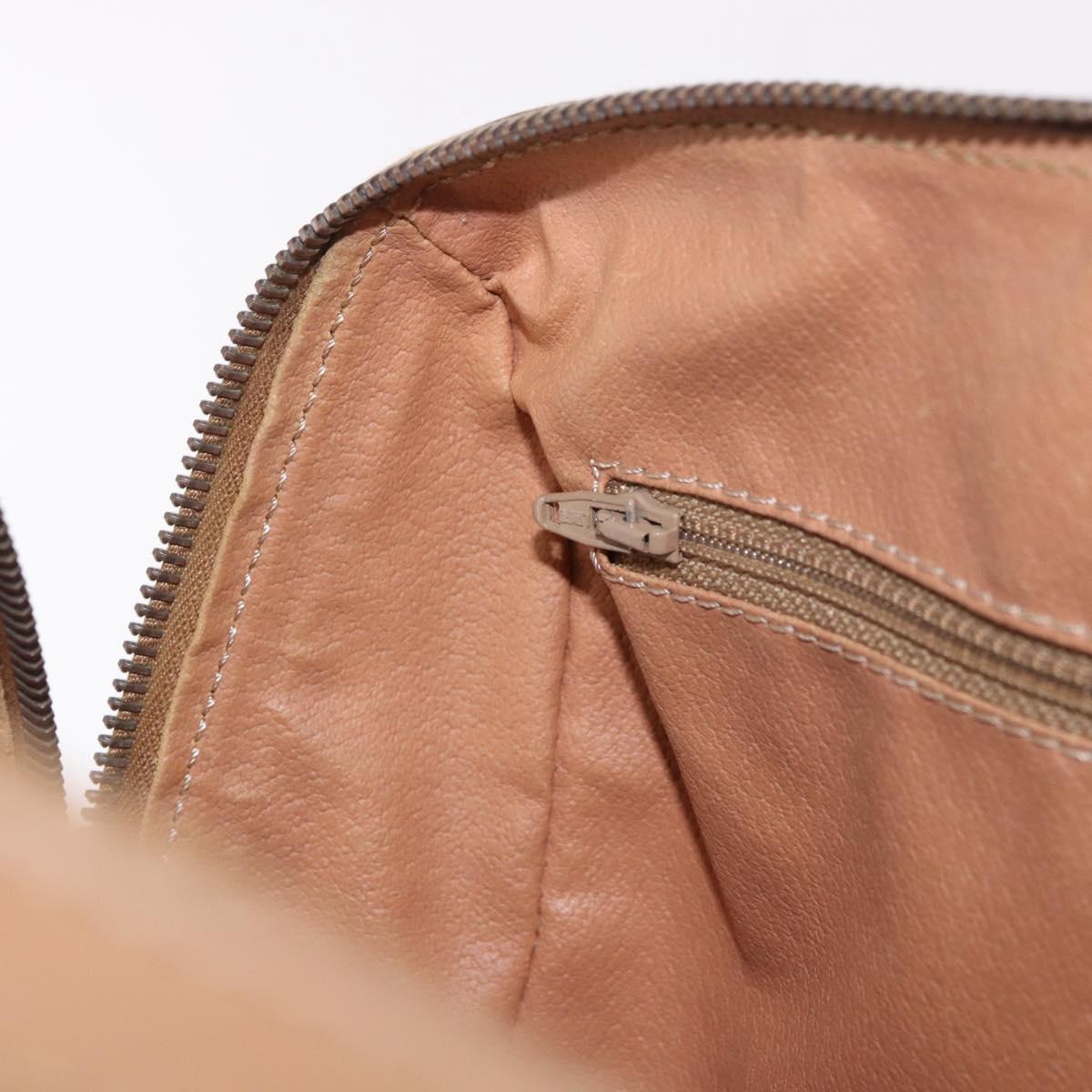 CELINE Macadam Canvas Hand Bag PVC Leather Brown Gold Auth 187773A