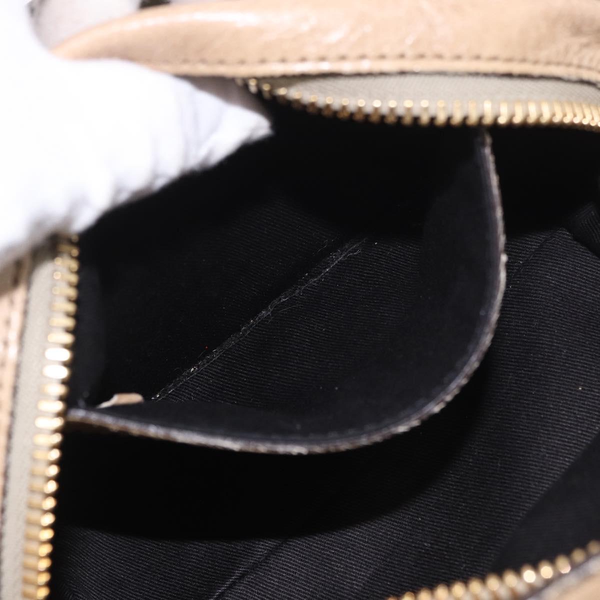 Chloe Etel Hand Bag Leather 2way Beige Gold Auth 187776A