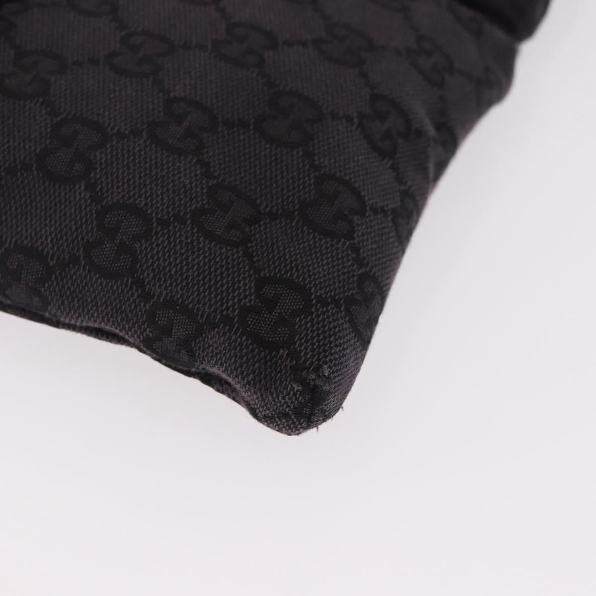 GUCCI GG Canvas Waist bag Black Silver 018 1621 Auth 187778