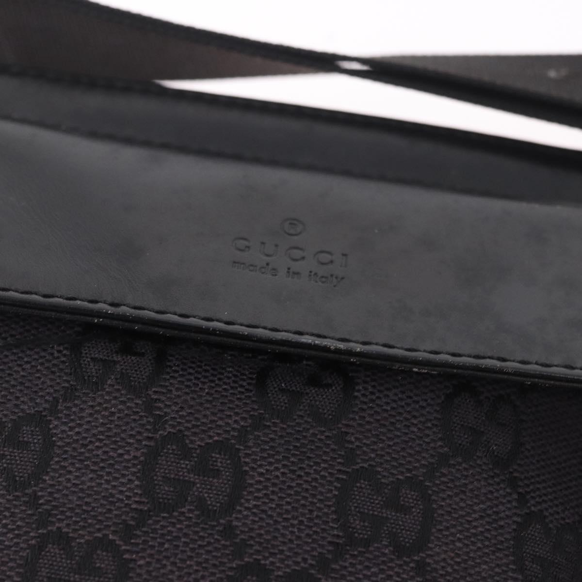 GUCCI GG Canvas Waist bag Black Silver 018 1621 Auth 187778