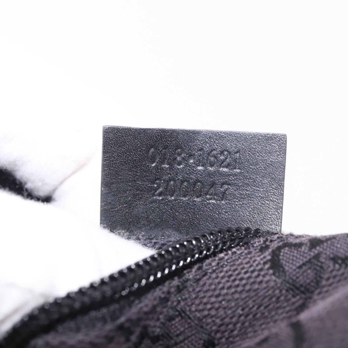 GUCCI GG Canvas Waist bag Black Silver 018 1621 Auth 187778