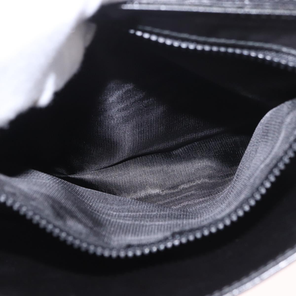 CELINE Shoulder Bag Leather Black Gold Auth 187784A