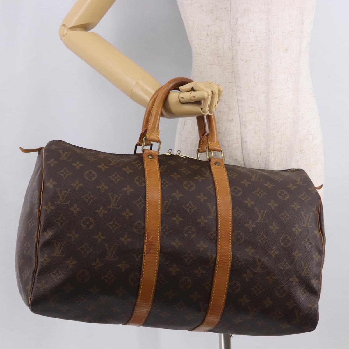LOUIS VUITTON Monogram Keepall 45 Boston Bag M41428 LV Auth 187787