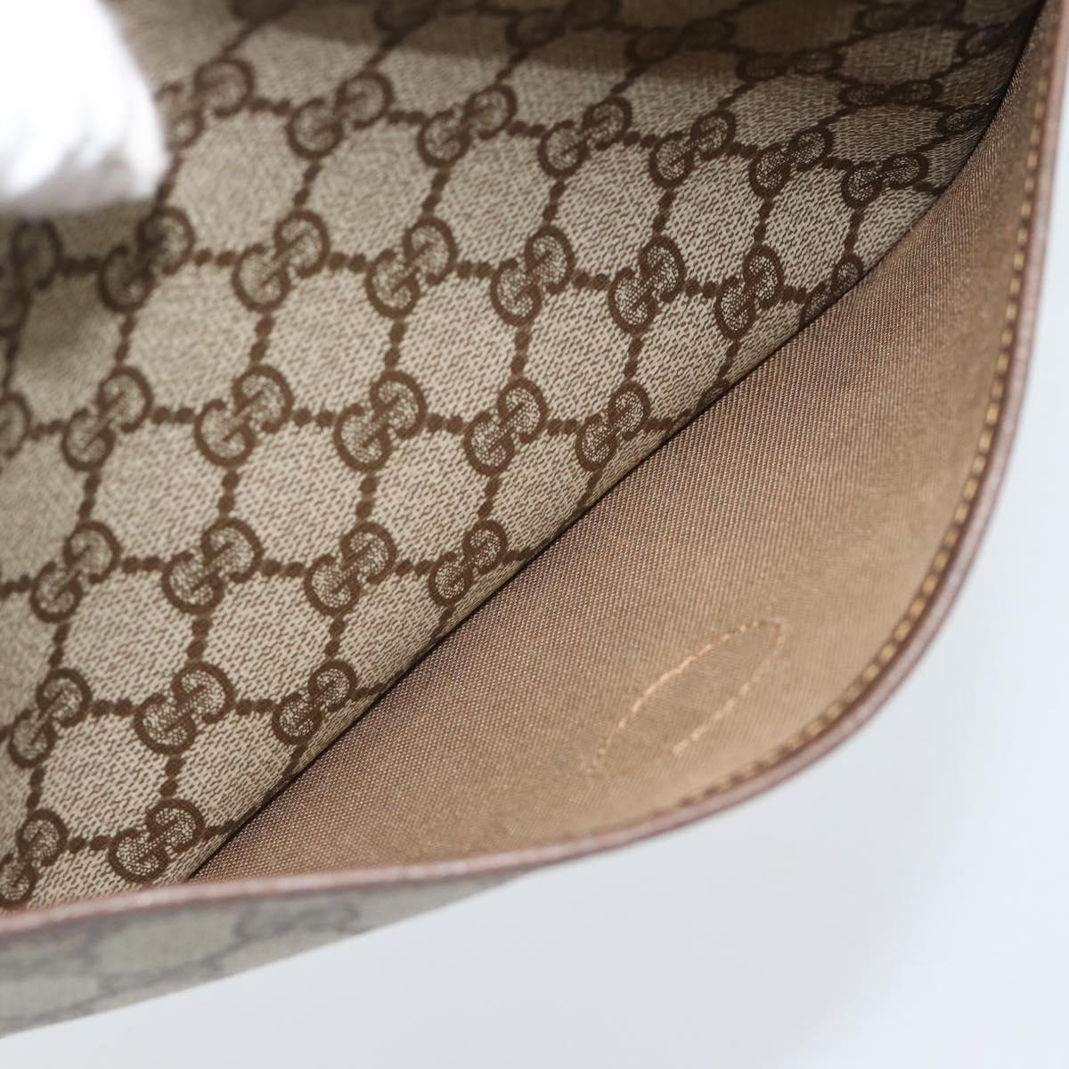 GUCCI GG Canvas Clutch Bag PVC Leather Beige Gold 014 58 0128 Auth 187793