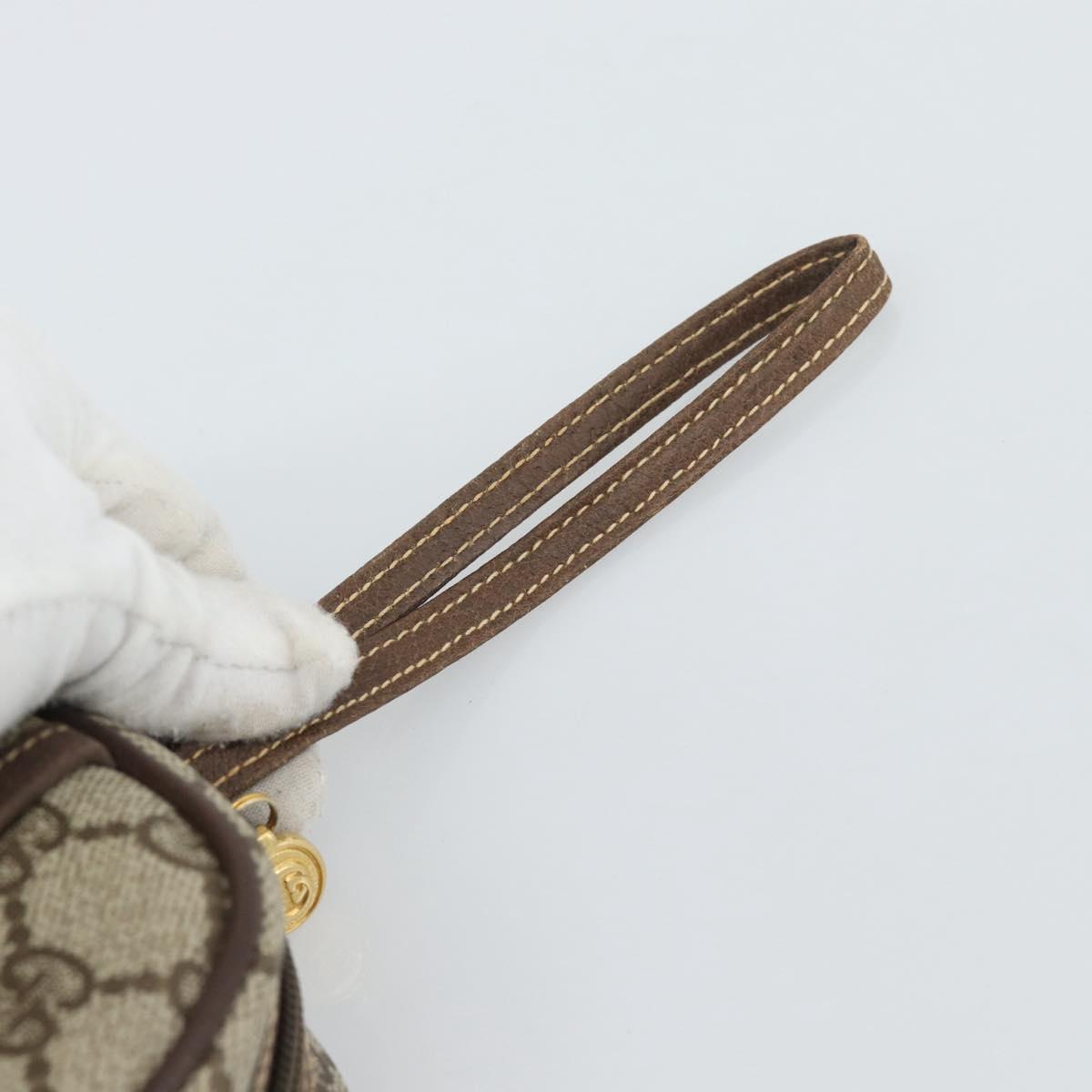 GUCCI GG Canvas Clutch Bag PVC Leather Beige Gold 014 58 0128 Auth 187793