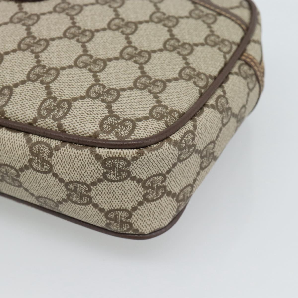GUCCI GG Canvas Clutch Bag PVC Leather Beige Gold 014 58 0128 Auth 187793