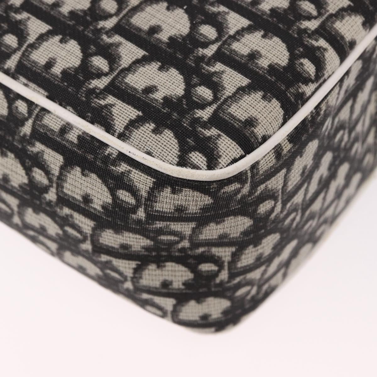 Christian Dior Trotter Canvas Shoulder Bag PVC Black Silver Auth 187794