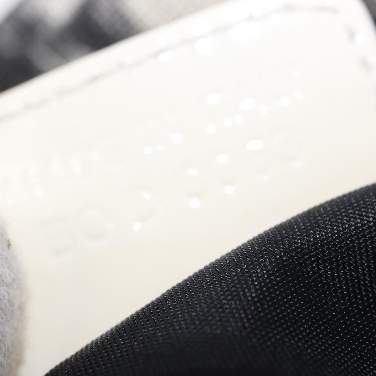 Christian Dior Trotter Canvas Shoulder Bag PVC Black Silver Auth 187794