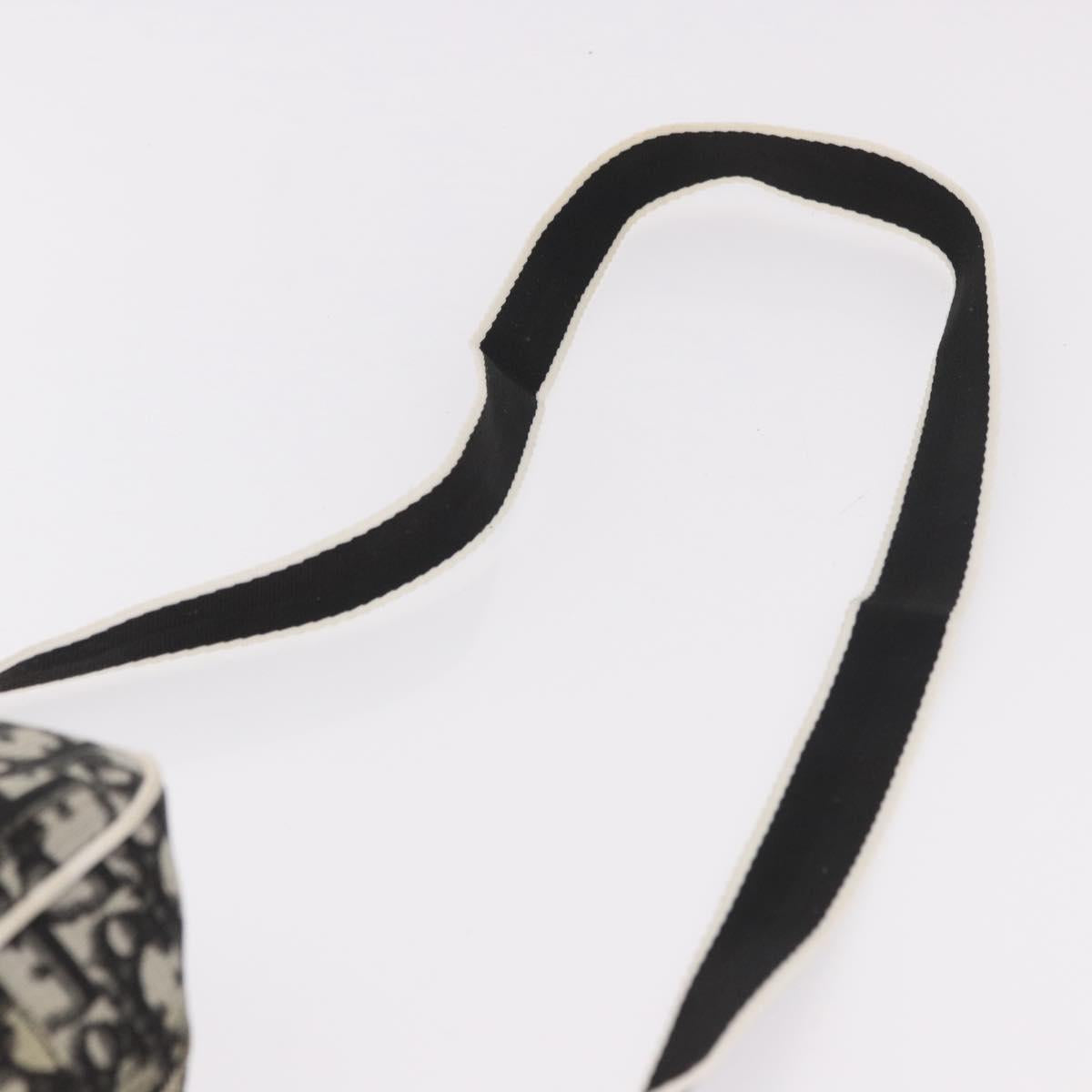 Christian Dior Trotter Canvas Shoulder Bag PVC Black Silver Auth 187794