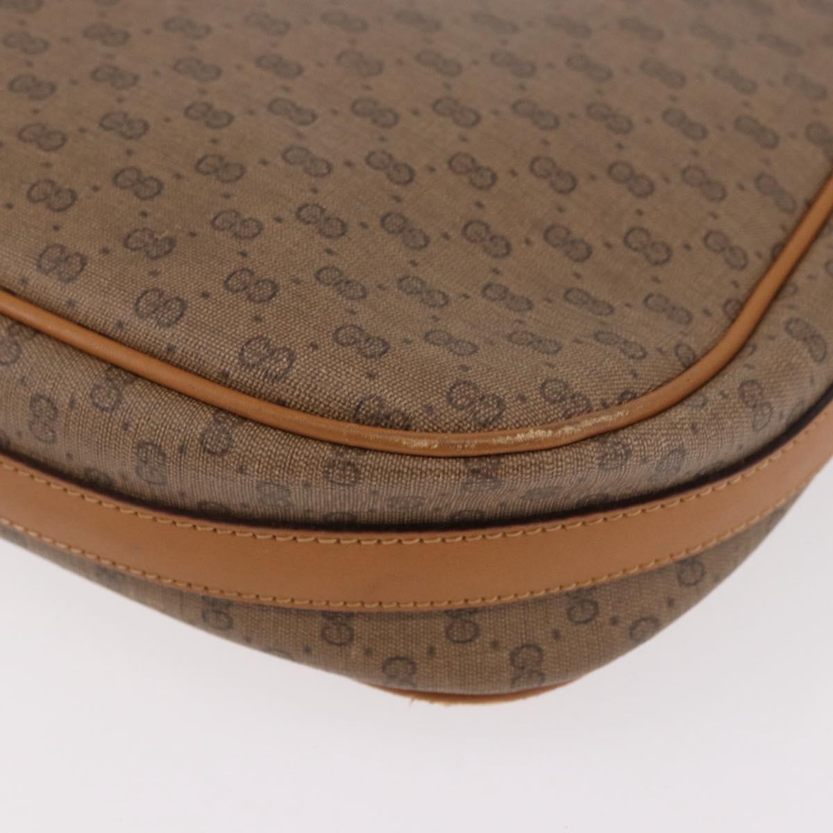 GUCCI Micro GG Supreme Shoulder Bag PVC Beige Gold Auth 187795