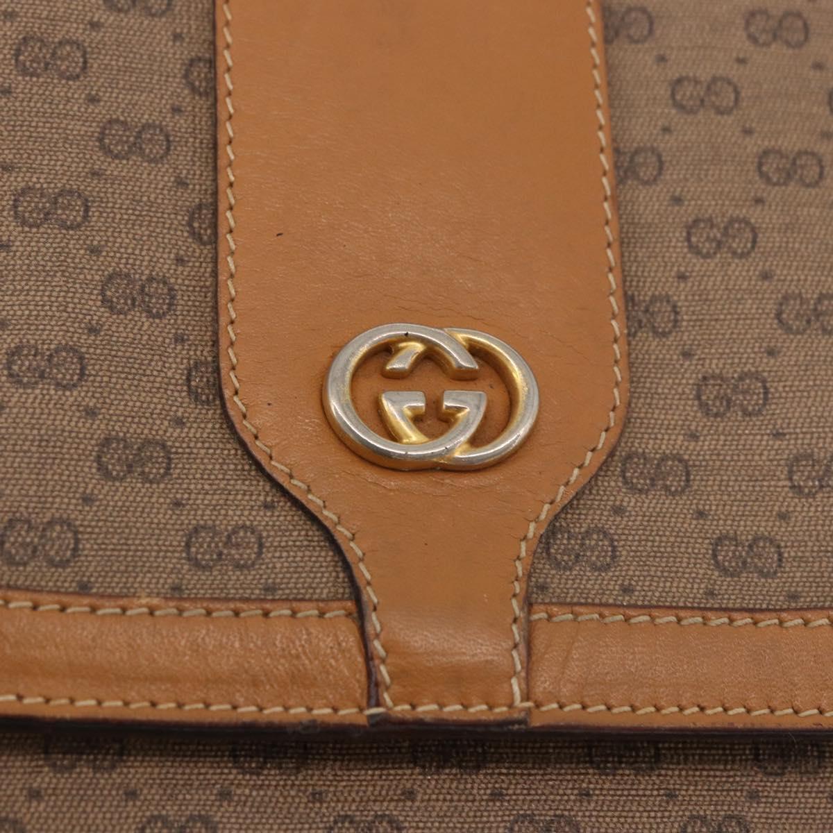 GUCCI Micro GG Supreme Shoulder Bag PVC Beige Gold Auth 187795