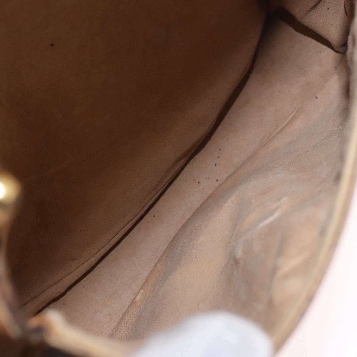 GUCCI Micro GG Supreme Shoulder Bag PVC Beige Gold Auth 187795