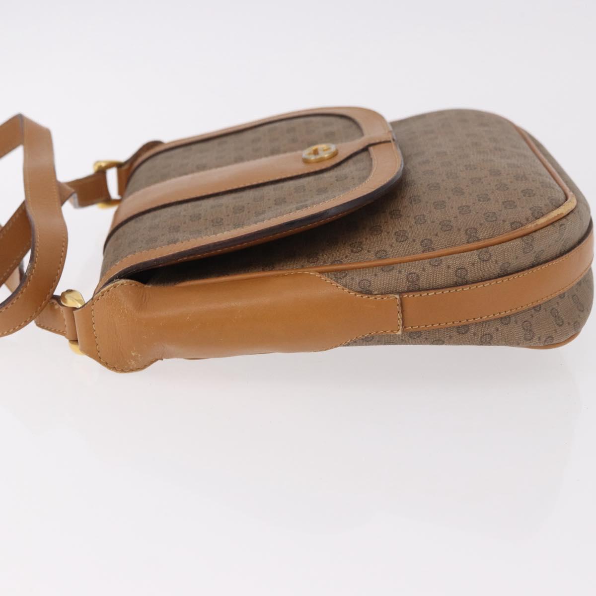 GUCCI Micro GG Supreme Shoulder Bag PVC Beige Gold Auth 187795
