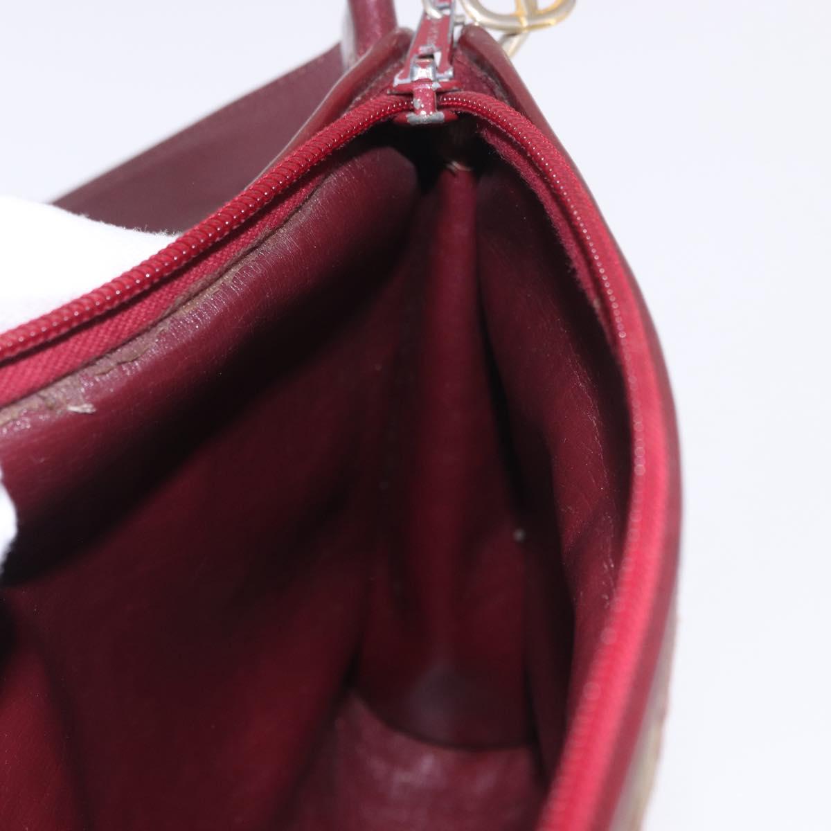 Christian Dior Trotter Canvas Shoulder Bag Red Gold Auth 187796