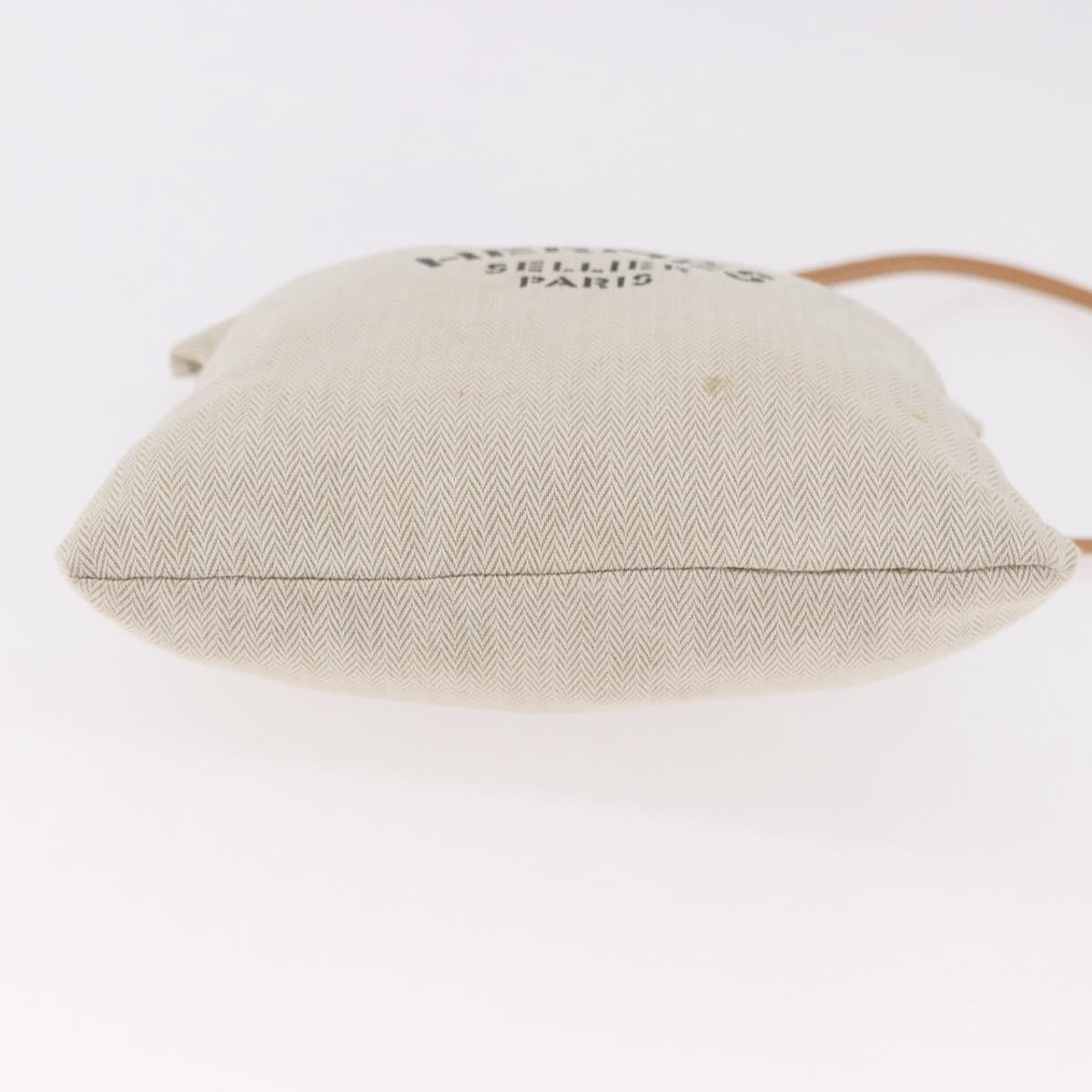 HERMES Aline PM Shoulder Bag Cotton Beige Gold Auth 187797A
