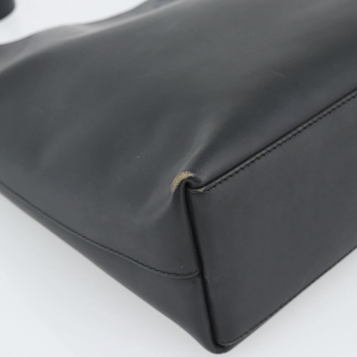 GUCCI Shoulder Bag Leather Black Silver 001 3297 Auth 187800