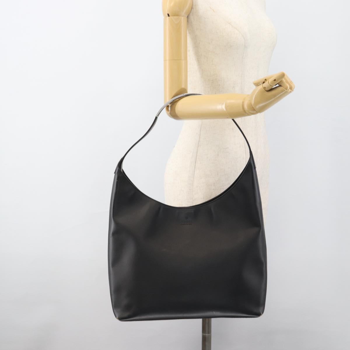 GUCCI Shoulder Bag Leather Black Silver 001 3297 Auth 187800