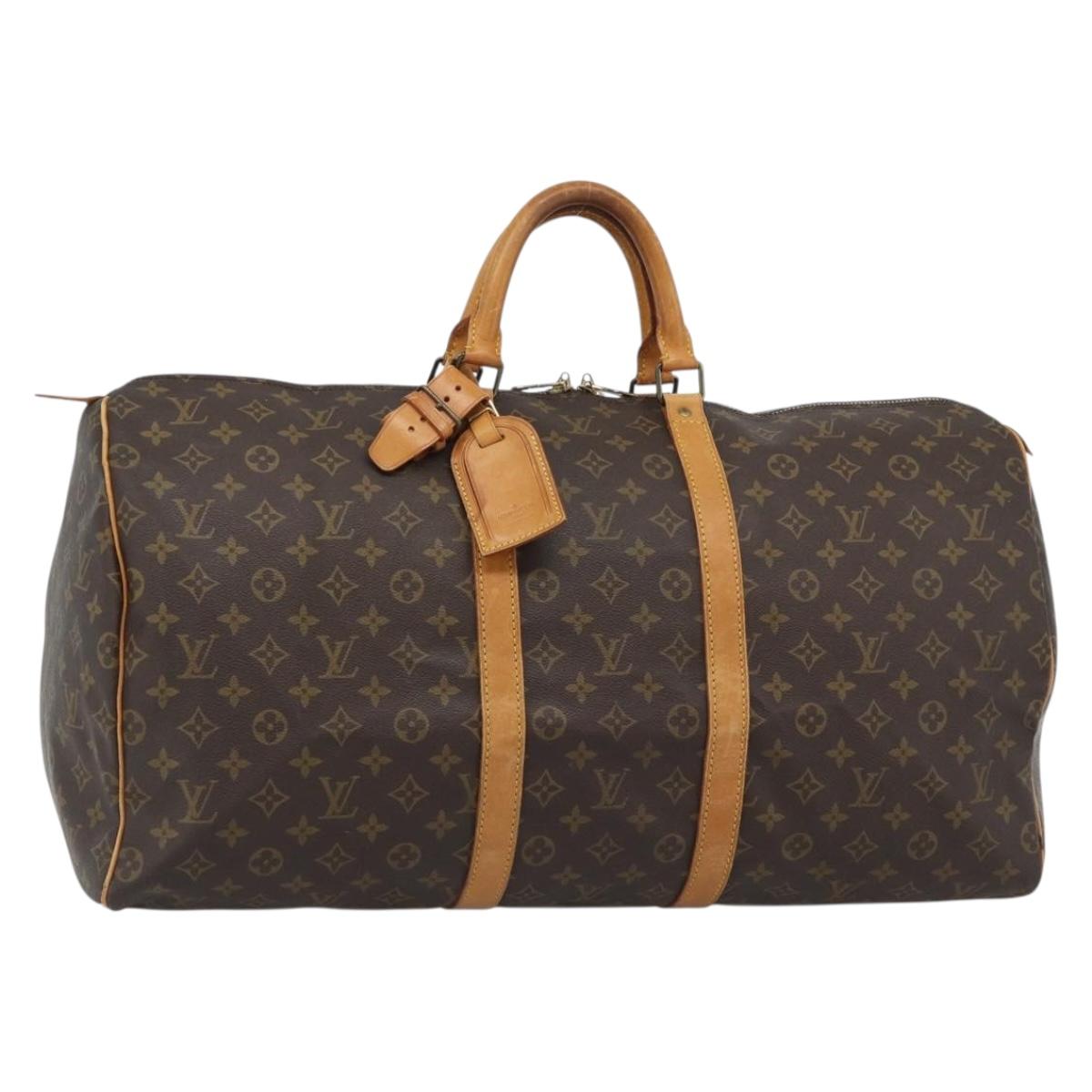 LOUIS VUITTON Monogram Keepall 55 Boston Bag M41424 LV Auth 187801A