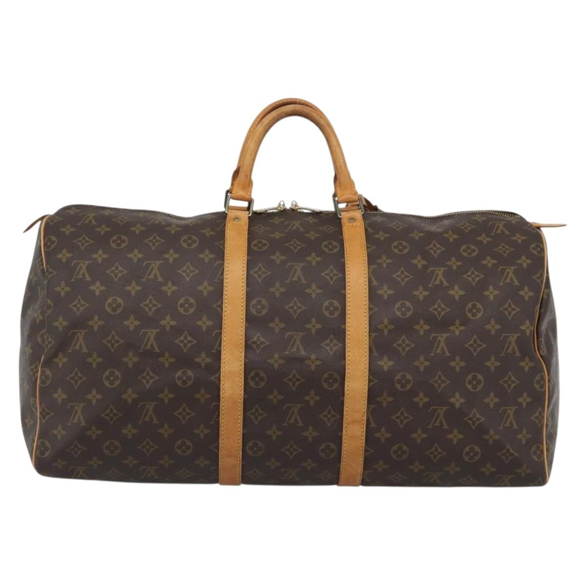 LOUIS VUITTON Monogram Keepall 55 Boston Bag M41424 LV Auth 187801A
