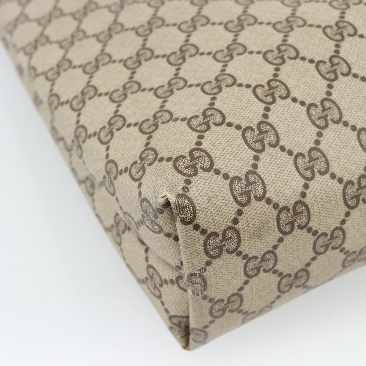 GUCCI GG Supreme Web Sherry Line Tote Bag PVC Beige Auth 187804