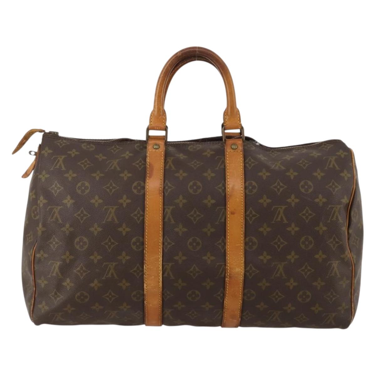 LOUIS VUITTON Monogram Keepall 45 Boston Bag M41428 LV Auth 187808