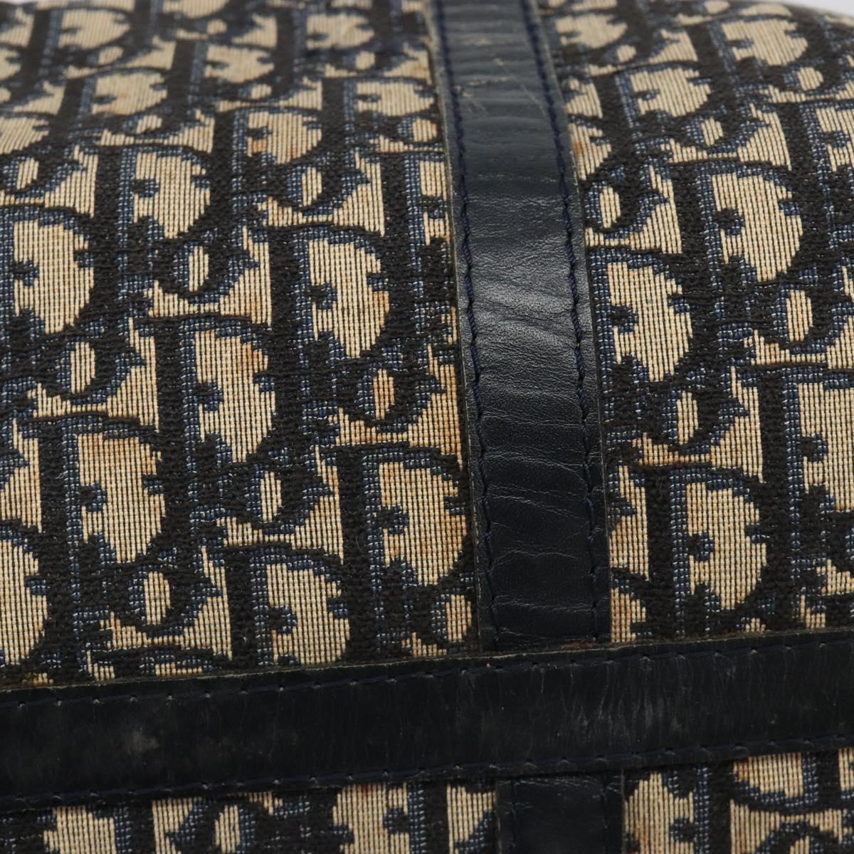 Christian Dior Trotter Canvas Hand Bag Navy Silver Auth 187811