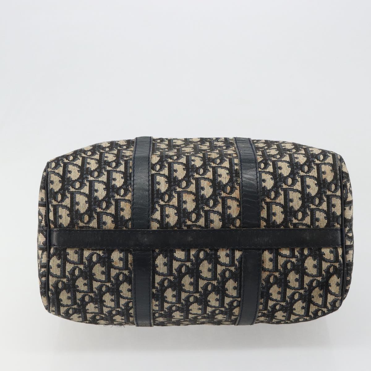 Christian Dior Trotter Canvas Hand Bag Navy Silver Auth 187811