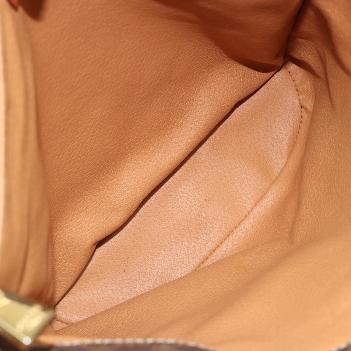 CELINE Macadam Canvas Tote Bag PVC Leather Brown gold Auth 187813