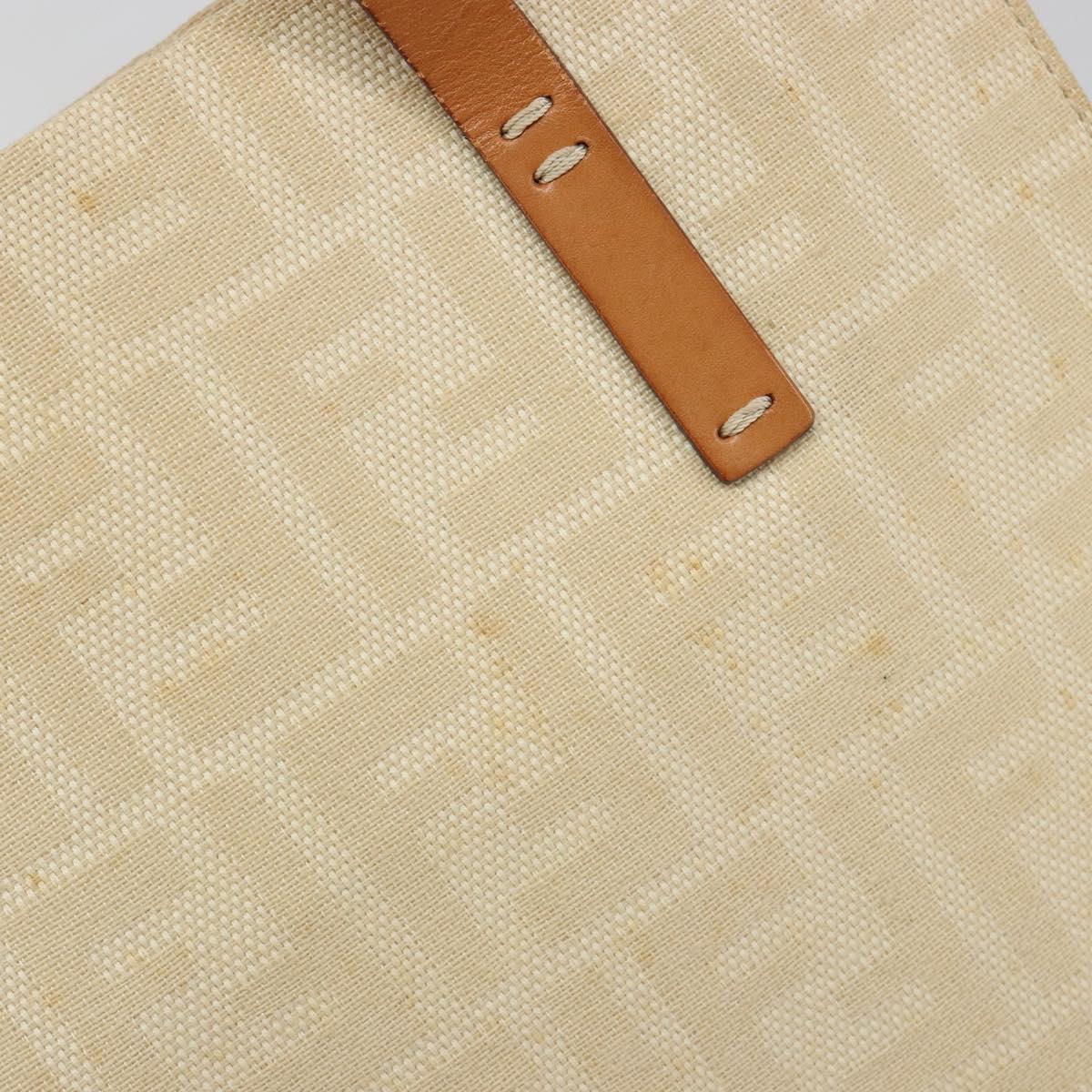 FENDI Zucca Canvas Tote Bag Beige Auth 187816