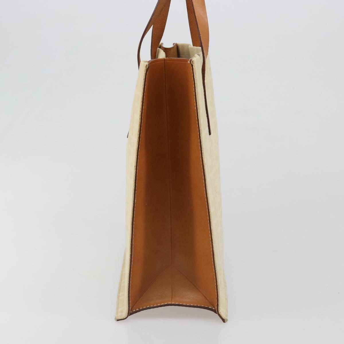 FENDI Zucca Canvas Tote Bag Beige Auth 187816